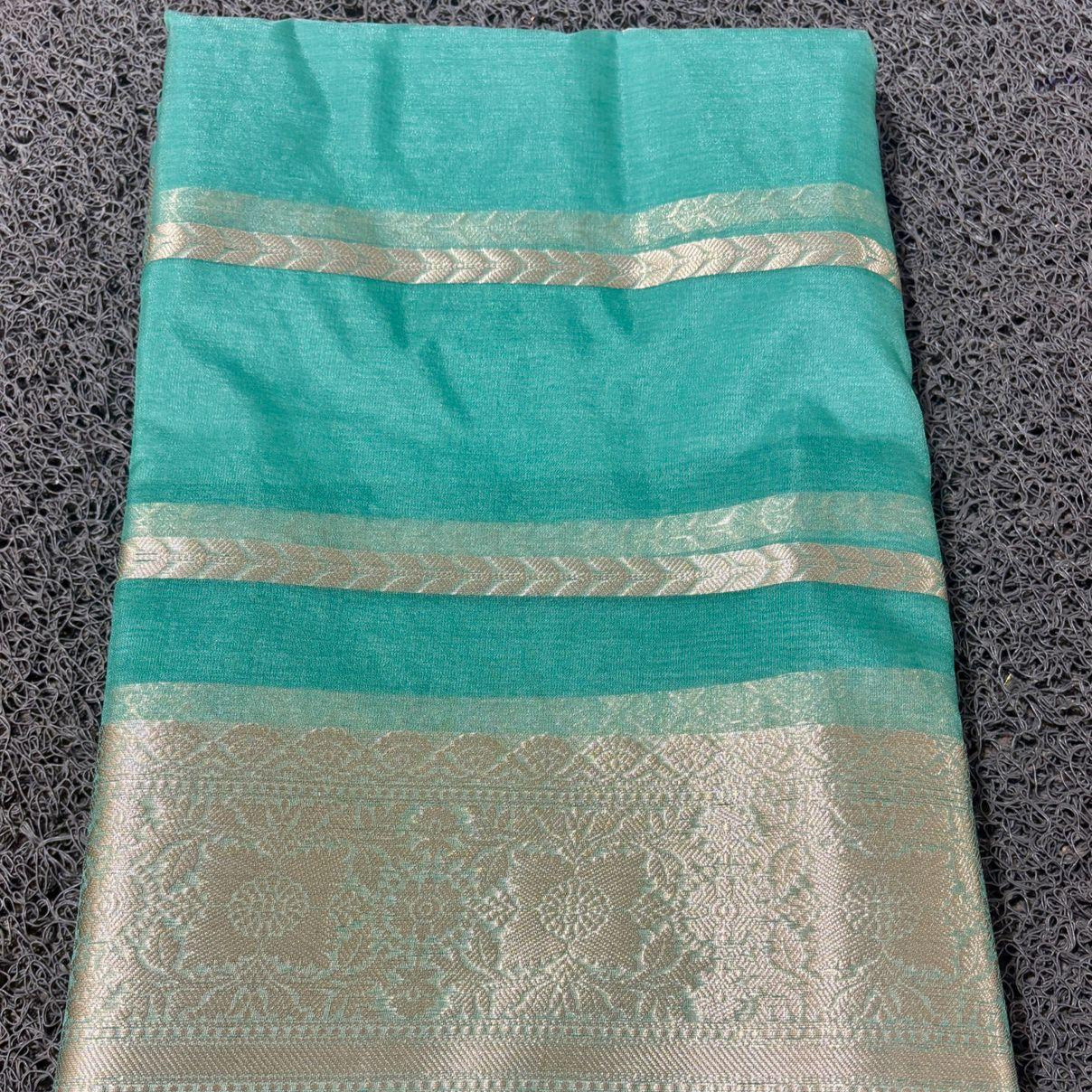 Teal Organza Saree