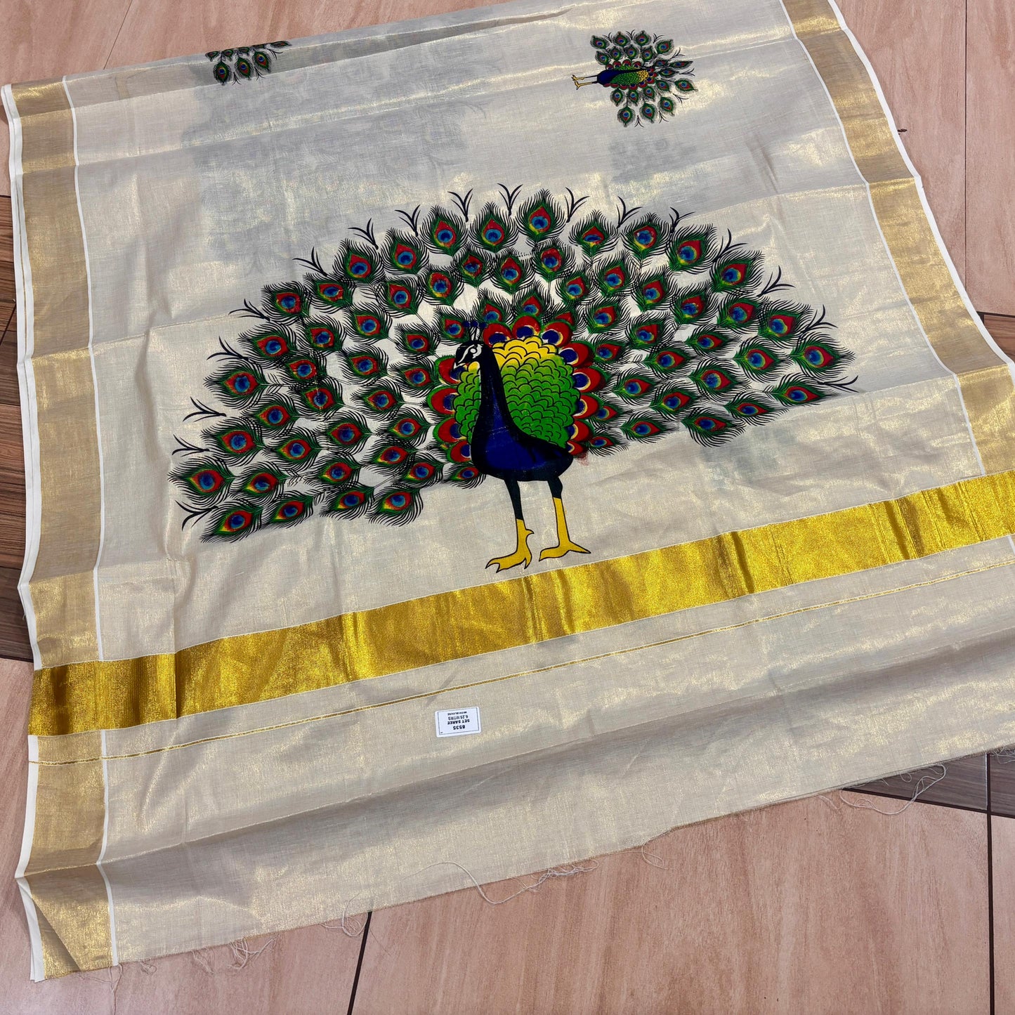 Golden Tissue Big Peacock Saree