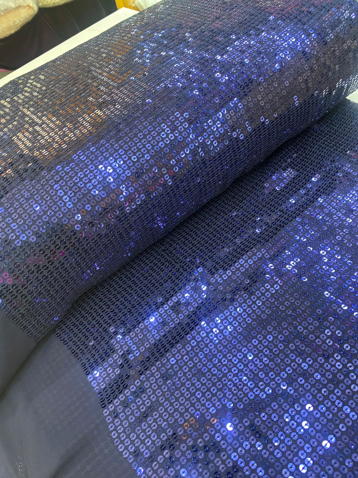 Fully Sequined Poly Silk  Fabric