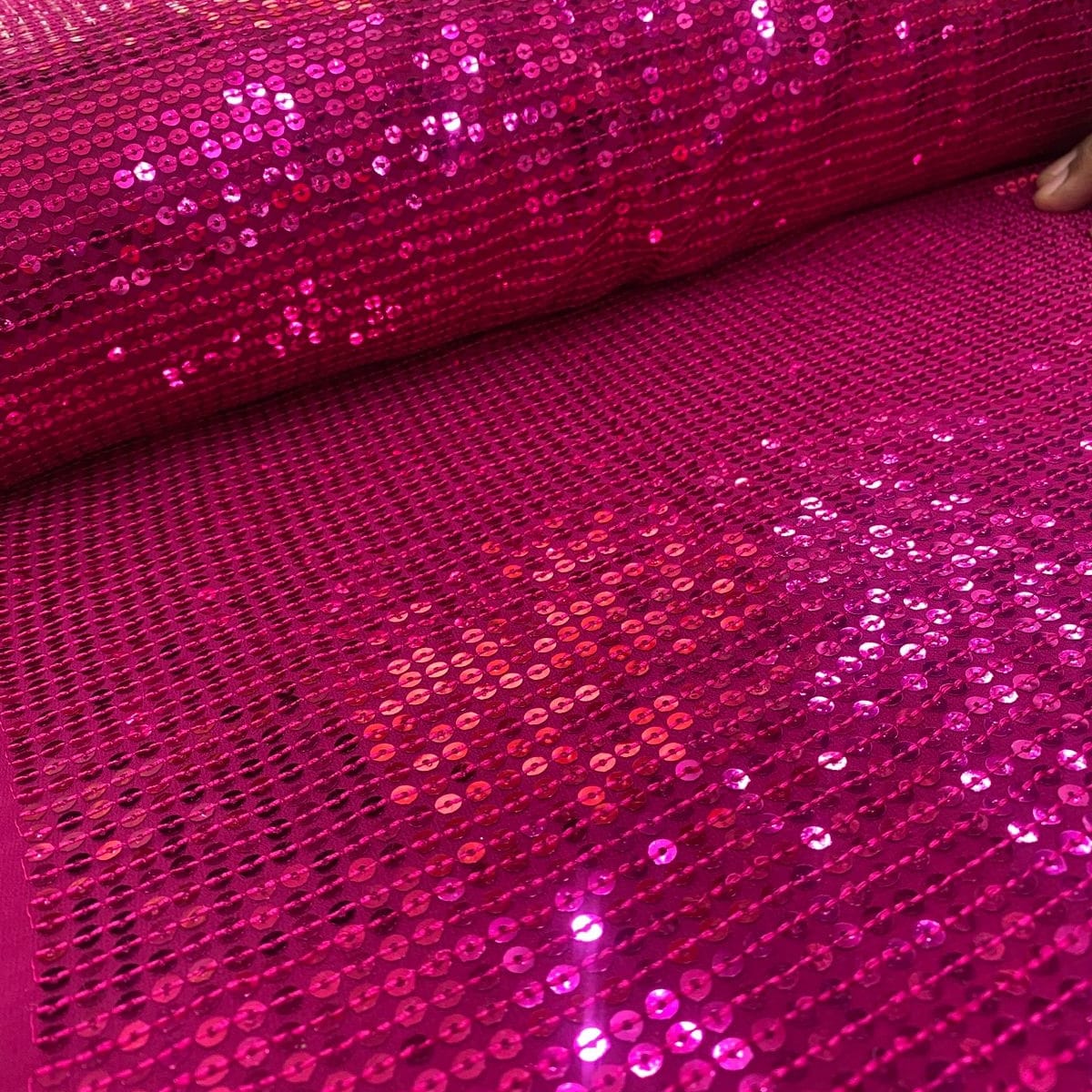 Fully Sequined Poly Silk  Fabric
