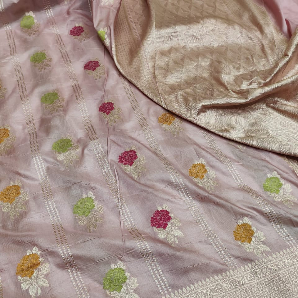 Katan Saree with Meenakari Weaved