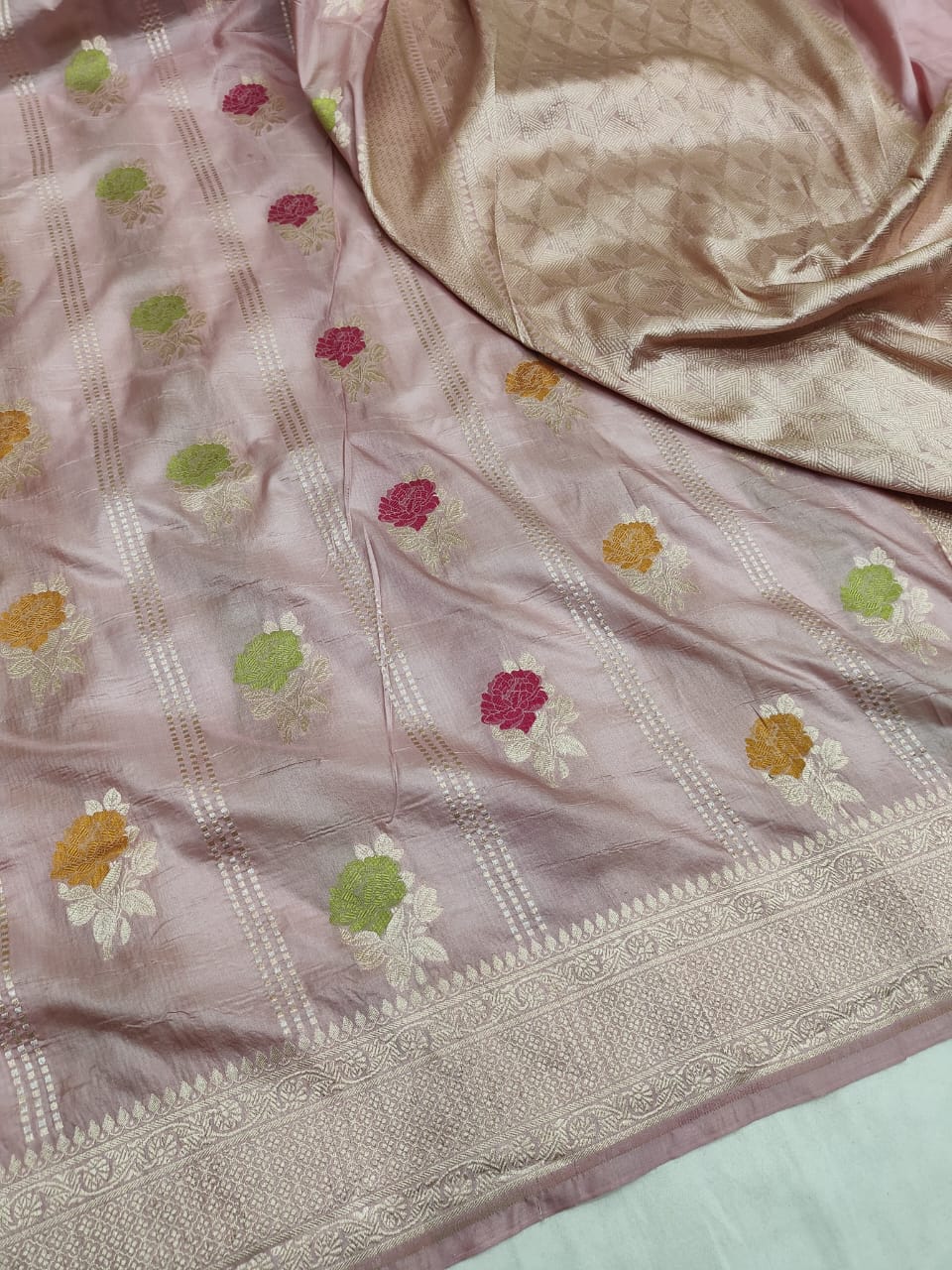 Katan Saree with Meenakari Weaved