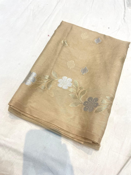 Mango Silk Soft Saree Golden Peige