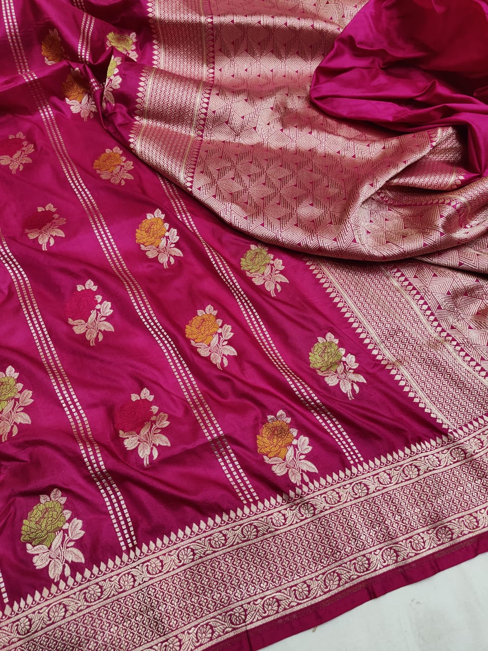 Katan Saree with Meenakari Weaved