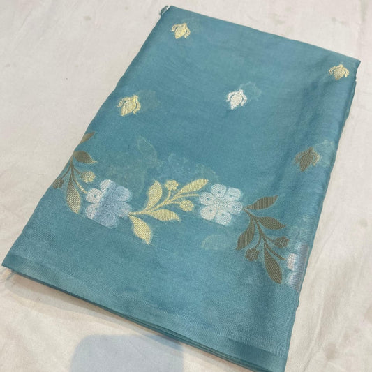 Mango Silk Soft Saree Teal