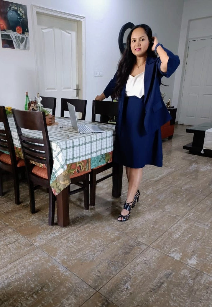 Navy blazer and skirt on sale set